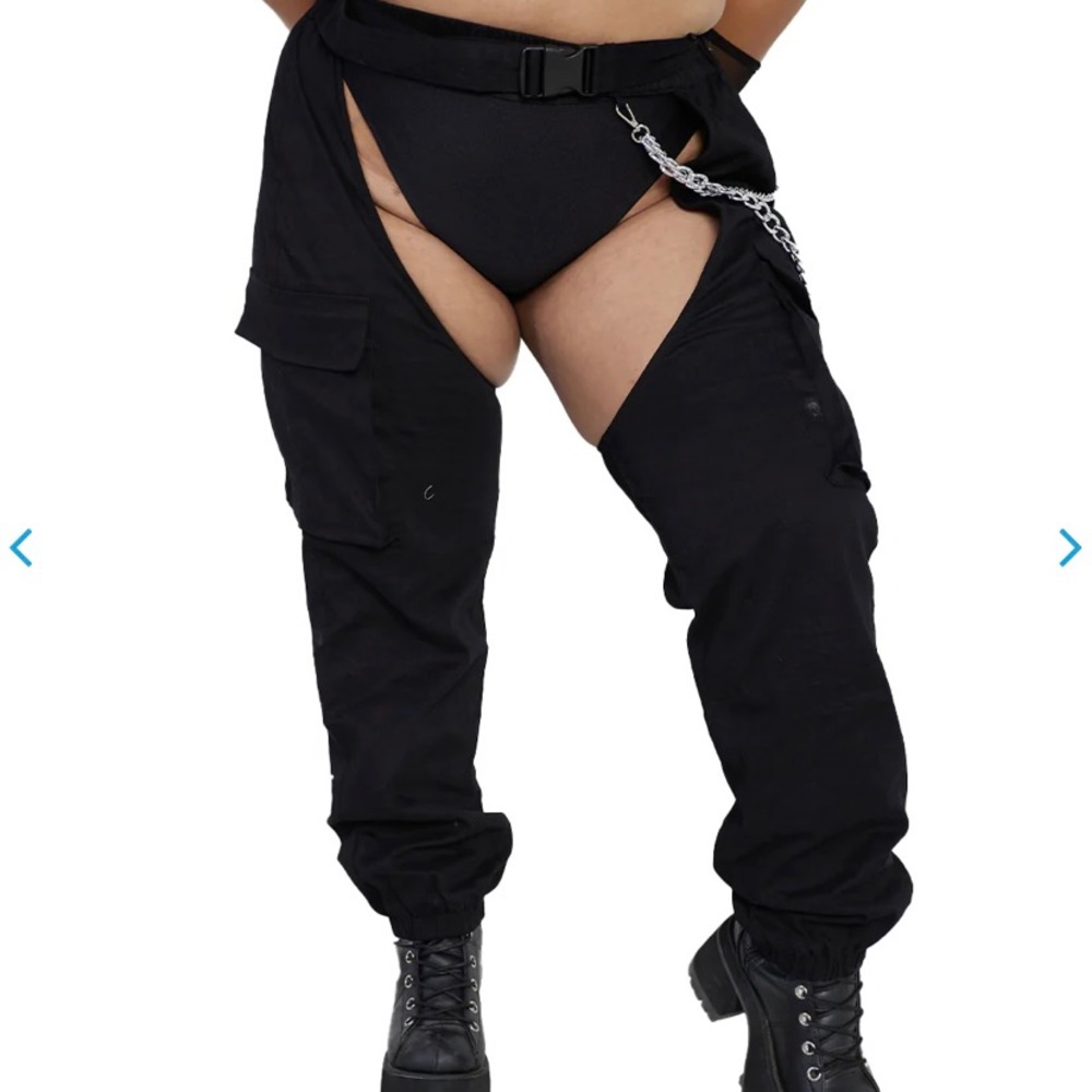 Black chaps with chains
